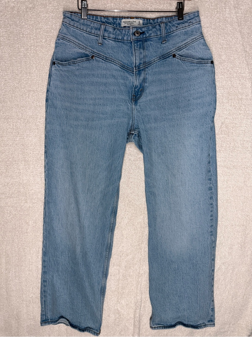 Abercrombie & Fitch 90s Relaxed High Rise Jeans Women's 31 12R Light Wash